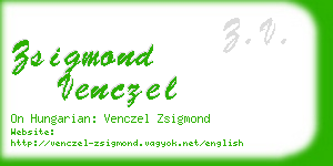 zsigmond venczel business card